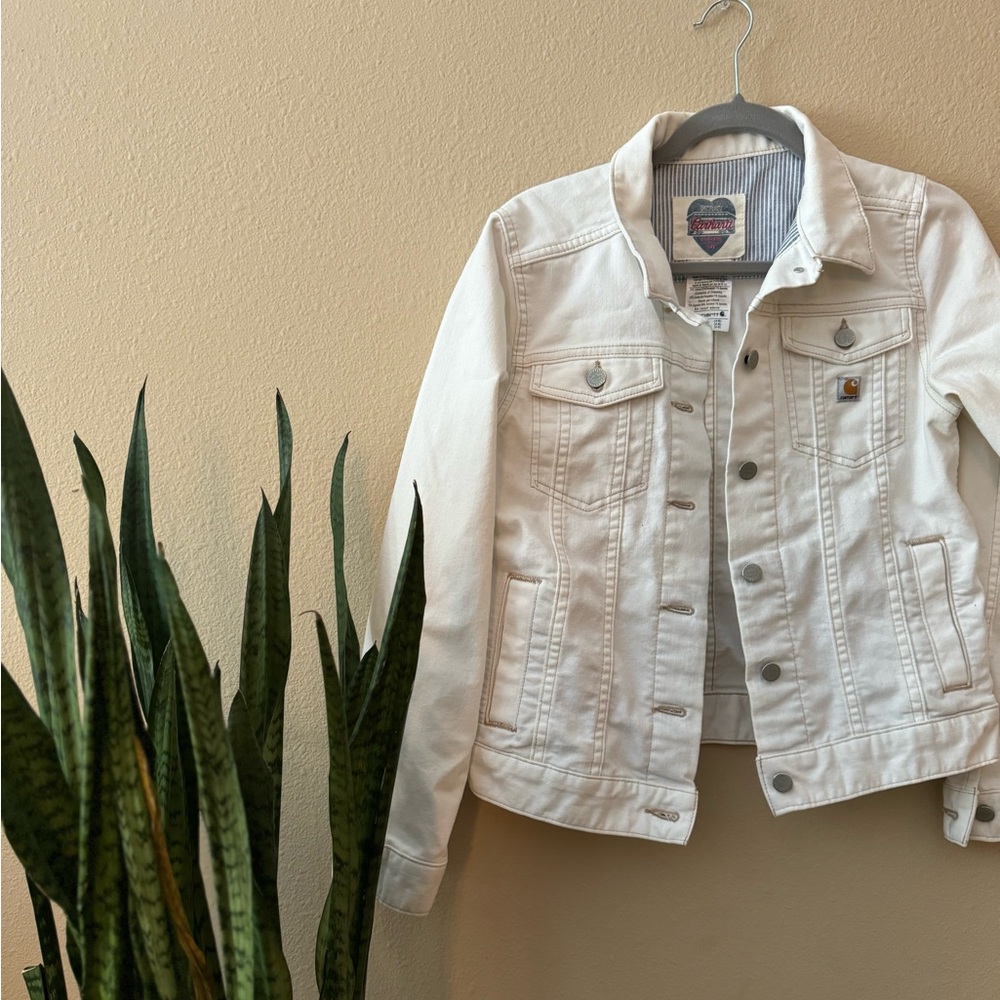 Vintage Carhartt White Denim Jacket